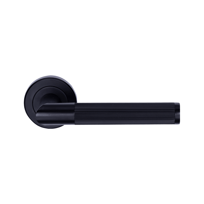 알루미늄 L 모양의 knurled lever on Rose Door Handle Matt Black